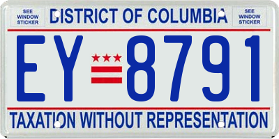 DC license plate EY8791