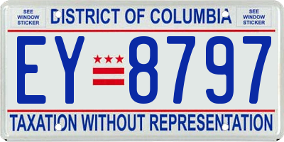 DC license plate EY8797