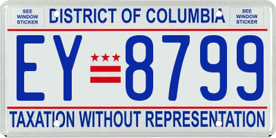 DC license plate EY8799