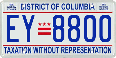 DC license plate EY8800