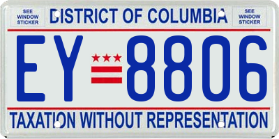 DC license plate EY8806