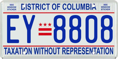 DC license plate EY8808