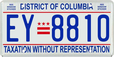 DC license plate EY8810