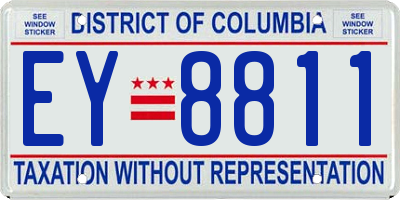 DC license plate EY8811