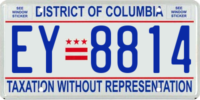 DC license plate EY8814