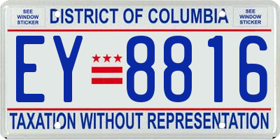 DC license plate EY8816