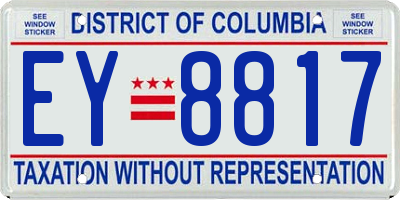 DC license plate EY8817