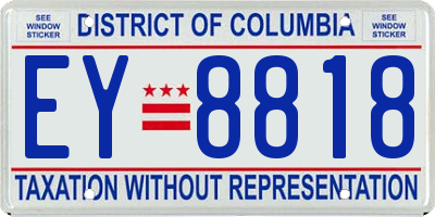 DC license plate EY8818