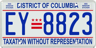 DC license plate EY8823