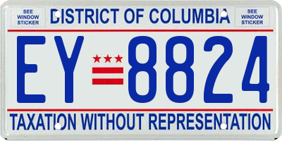 DC license plate EY8824