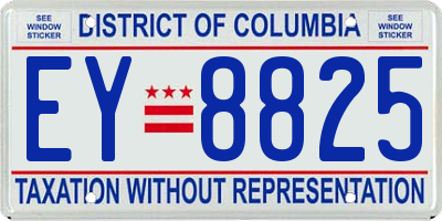 DC license plate EY8825