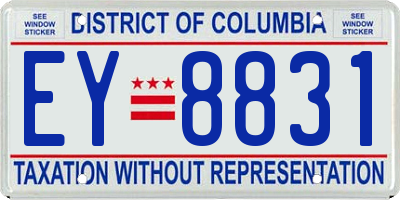 DC license plate EY8831