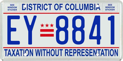 DC license plate EY8841