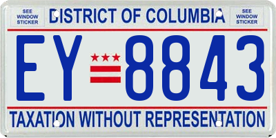 DC license plate EY8843