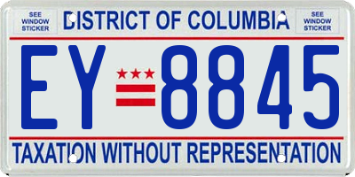 DC license plate EY8845