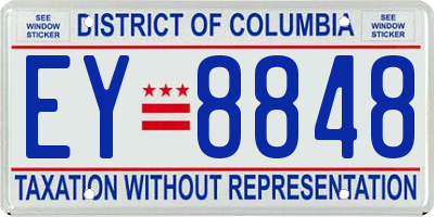 DC license plate EY8848