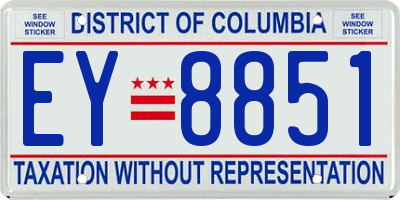 DC license plate EY8851