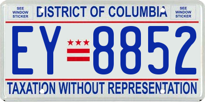 DC license plate EY8852