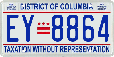 DC license plate EY8864