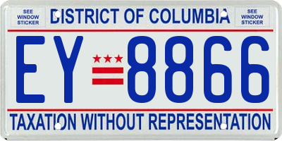 DC license plate EY8866