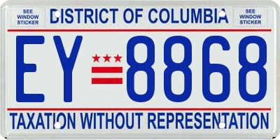 DC license plate EY8868