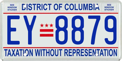 DC license plate EY8879