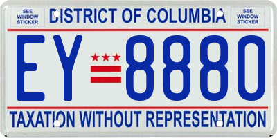 DC license plate EY8880