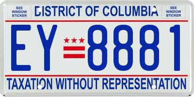 DC license plate EY8881