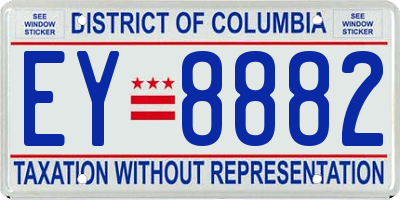 DC license plate EY8882