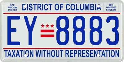 DC license plate EY8883