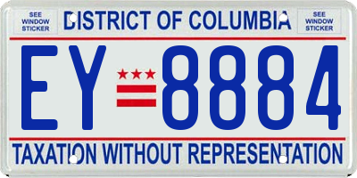 DC license plate EY8884