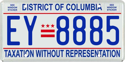 DC license plate EY8885