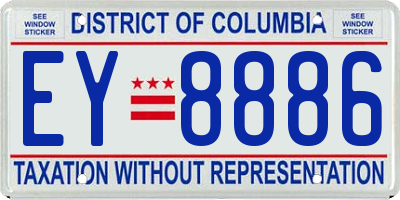 DC license plate EY8886