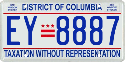 DC license plate EY8887