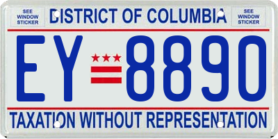 DC license plate EY8890