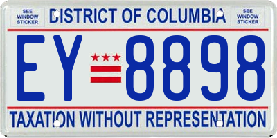 DC license plate EY8898