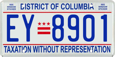 DC license plate EY8901