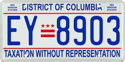 DC license plate EY8903