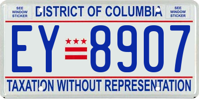 DC license plate EY8907