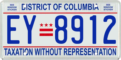 DC license plate EY8912