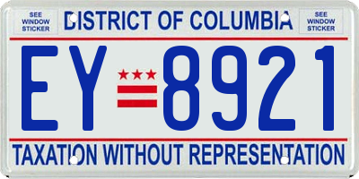 DC license plate EY8921