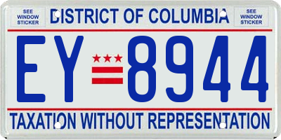 DC license plate EY8944