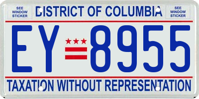 DC license plate EY8955