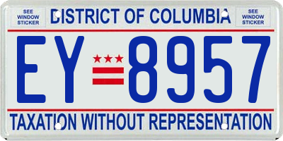 DC license plate EY8957