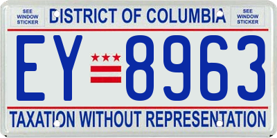 DC license plate EY8963