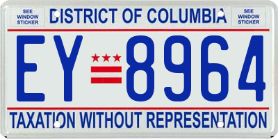 DC license plate EY8964