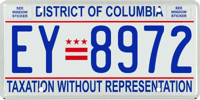 DC license plate EY8972