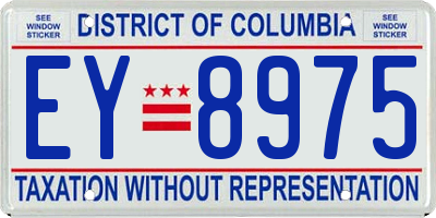 DC license plate EY8975