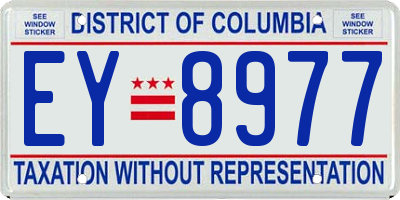 DC license plate EY8977