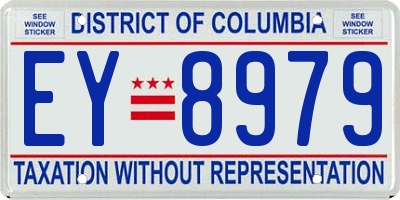 DC license plate EY8979